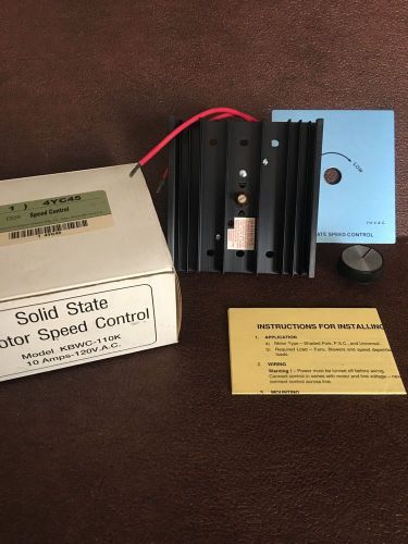 Kb electronics solid state ac fan motor speed control - kbwc110k - 10 amp - 120v for sale