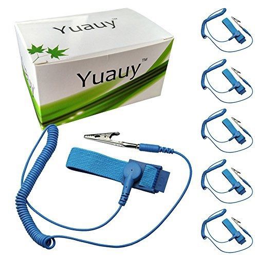 Yuauy 5 PCs Anti-static Wrist Band Strap with Adjustable Grounding