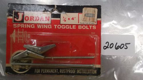 SET OF (2) JORDAN SPRING WING TOGGLE BOLTS 1/8&#034; X 4&#034; ***NEW*** PIC#20605