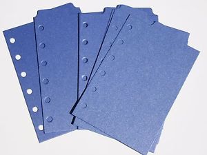 9 Shimmery Dark Blue  Filofax POCKET size  dividers monthly subject top tab