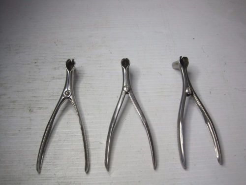 1515 lot(3) sklar stainless nasal speculum great condition free ship cont usa for sale