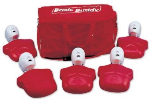 Basic Buddy Adult Training CPR Manikins 5 Pack Set Mannequin Lungs Bag 50Pcs New