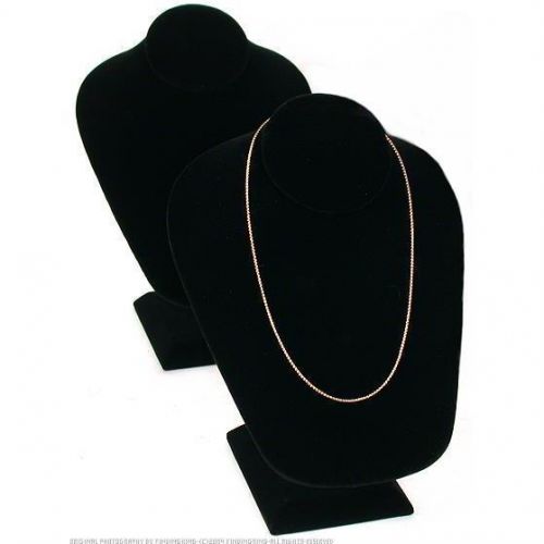 2 Necklace Chain Bust Black Velvet Jewelry Case Display