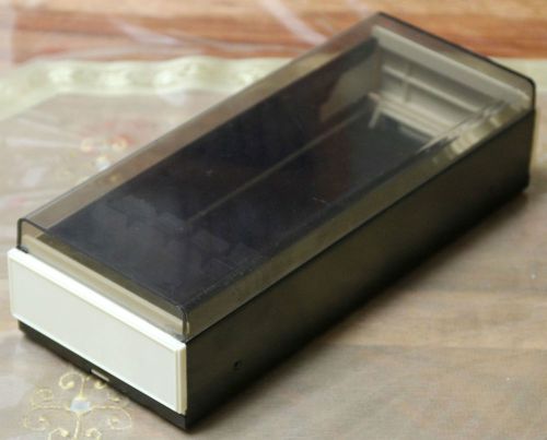 Vintage 80&#039;s Extra Long Business Card Holder Box with Dividers Index Tabs
