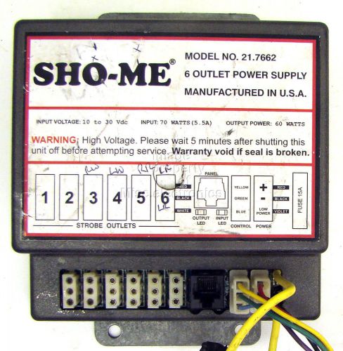 Sho-Me 60 Watt 6 Strobe Light 21.7662 Police Fire Emergency Power Source Supply