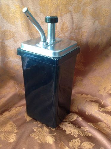 Vtg Soda Fountain Chocolate Pump Dispenser &amp; Porcelain Container 1930&#039;s Hall