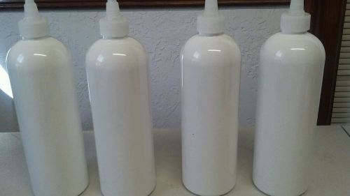 Lot (4)white 16 oz twist cone top plastic bottle