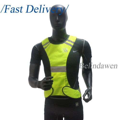 High visibility reflective vest safety security gear stripes jacket night work for sale