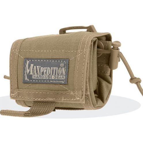 Maxpedition mx208k rollypoly khaki folding dump pouch folded 3&#034; x 3&#034; x 1.75&#034; for sale