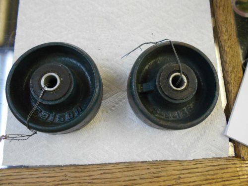 TWO COLSON CAST IRON CASTER WHEELS 5-4-138