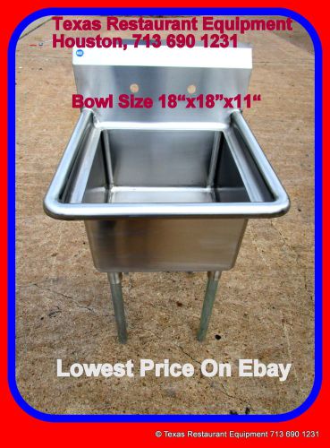 New  STAINLESS STEEL 1 Compartment Sink, 18Ga, no D/B,  NSF, Houston, Texas