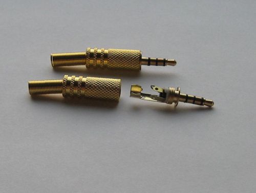 10pc 3.5mm 1/8&#034; 4 pole 4 way trrs stereo male plug audio cable connector adapter for sale