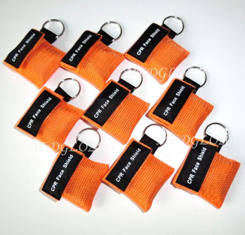 50 of CPR MASK WITH KEYCHAIN CPR FACE SHIELD AED ORANGE