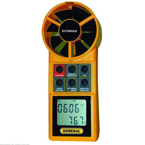 Digital CFM Meter Displays CFM, FPM &amp; Temperature