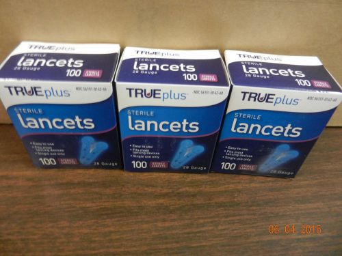 TruePlus Nipro #743500 Lancet 28g New Sterile -3 boxes of 100 - 300pcs total