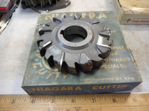 NIAGARA 4&#034; x 7/8&#034; x 1 1/4&#034; STAGGERED TOOTH Side Milling Cutter  1/4&#034; Rad on EDGE