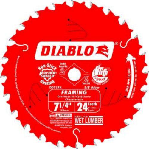 NEW Diablo D0724R 7-1/4 in. x 24 Teeth Framing Saw Blade