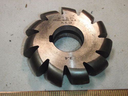 UNION 3/4&#034; DIA 3&#034; x 3/4&#034; x 1&#034; Milling Convex Cutter tool 3/8 Radius