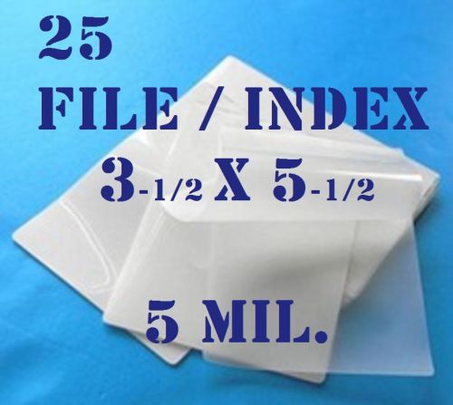 5 mil 3-1/2 x 5-1/2  laminating laminator pouches sheets, index card 25 pk for sale