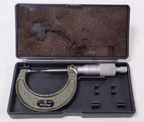 MITUTOYO 112-177 PRECISION MECHANICAL POINT MICROMETER 0-1&#034; .001&#034; ACCURACY