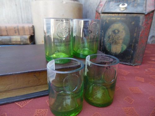 Green Ciroc Bottle Upcycled Shotglass Groomsman Gift Mancave Bar Wedding set