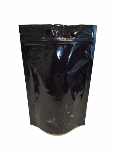 Black Mylar Stand Up Bags Pouches with Zipper 6&#034; X 9&#034; X 3.3&#034; (8 Oz) 100ct