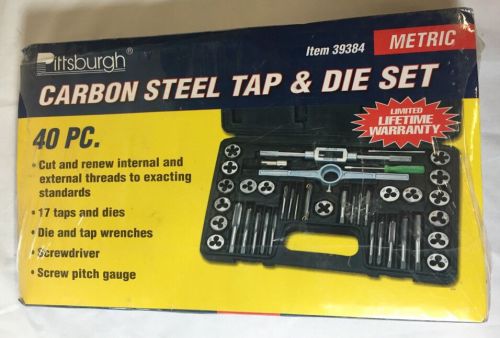Pittsburgh 40 pc. carbon steel tap &amp; die set  metric item# 39384 nib for sale