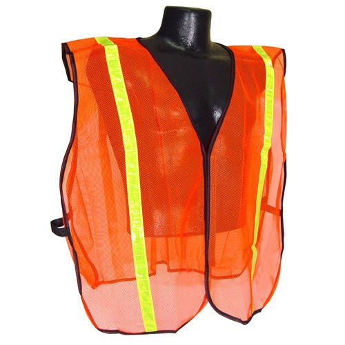 Safety vests with reflective 1&#034; tape hi-viz orange svo-1   (2) &lt;two pack&gt; for sale