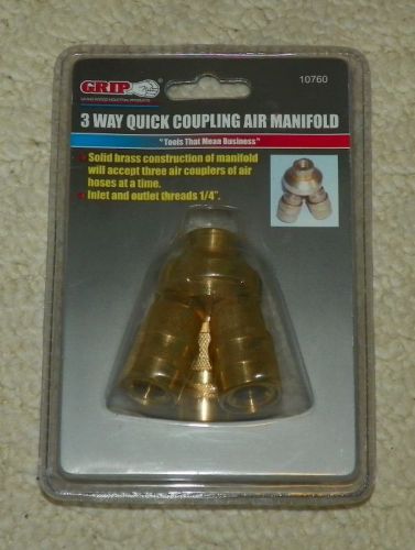 3-Way Quick Coupling Manifold 1/4&#034; industrial standard coupler with 3/8&#034; inlet