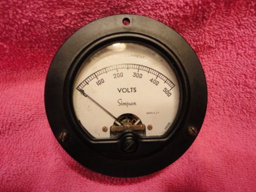 Simpson Electric Volts Meter Model 27 Vintage