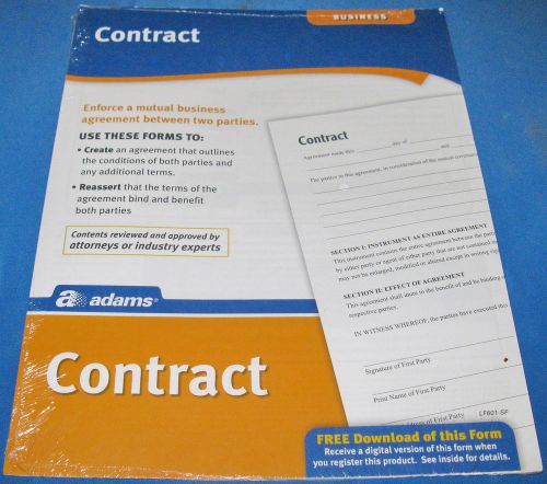 NEW Adams LF601-SB/0314-0413 Business Contract Form