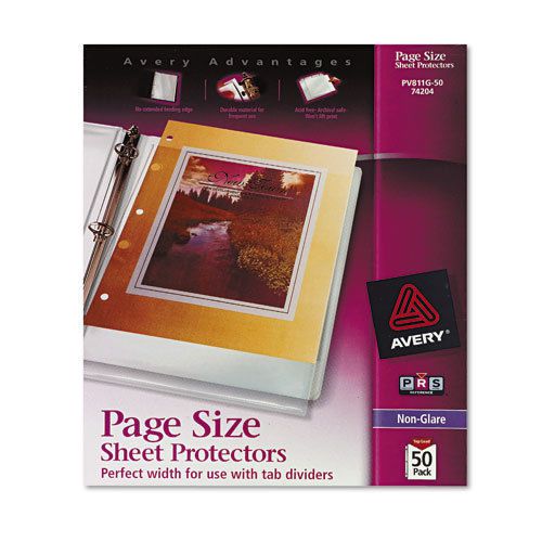 Avery 74204 top-load poly three-hole sheet protectors, non-glare, letter, 50/bx for sale
