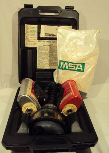 VINTAGE MSA GAS MASK TYPE N IN CASE W/ CANISTERS &amp; EXTRAS COMPLETE SET