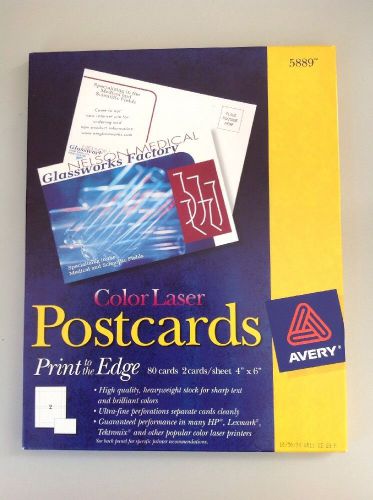 Avery Color Laser Postcard Perforated 4 X 6 Inches 80 Per Box White #5889 *NEW*