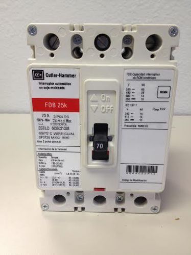 Eaton Cutler-Hammer 70amp Circuit Breaker FDB3070L