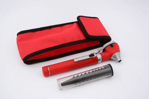 Fiber Optic Otoscope Mini Pocket Red Medical Ent Diagnostic Set