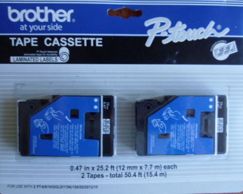 Brother P-touch Set/2 Tape Cassette 12 mm x 7.7 m each NEW