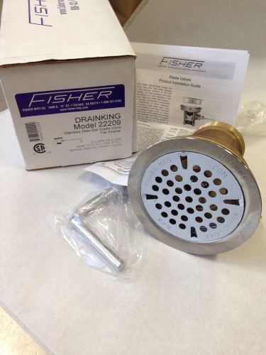 Fisher 22209 DrainKing Ball Waste Valve with Flat Strainer and Non Overflow Body