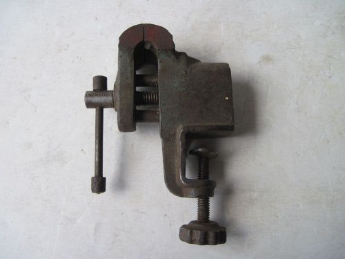 Vintage Cast Iron Miniature 2 1/2&#034; Jaws  Clamp On Bench Vise Hand Tool