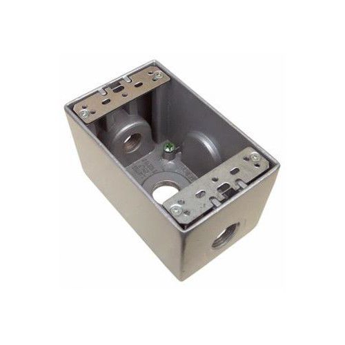 Morris Products Weatherproof Boxes in Gray with 3 Outlet Holes