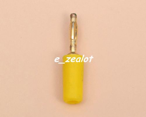 10pcs yellow 2mm banana plug multimeter test pin perfect male connector for sale