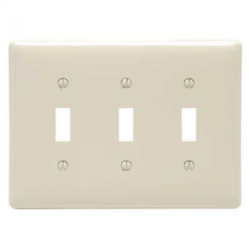Wallplate Midi Toggle 3-Gang Almond HUBBELL ELECTRICAL PRODUCTS NPJ3LA