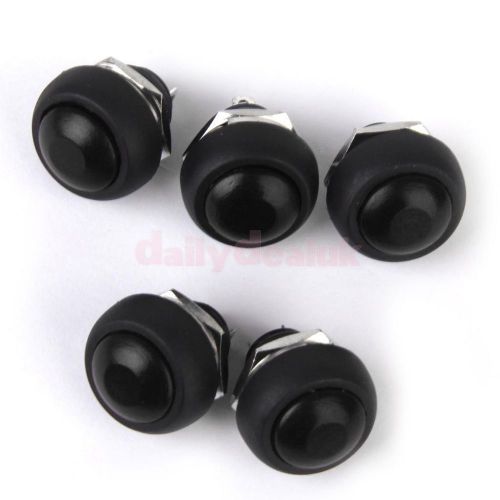 5x Momentary Push Button Horn Switch for Boat/Car Waterproof Black