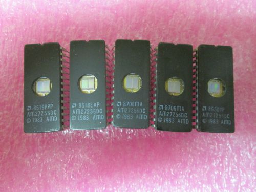6 PSC  AM27256DC  AMD  EPROM  (32k x 8)  GOLD  PLATED FACE  27256  VINTAGE  IC
