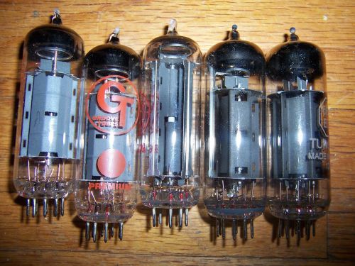 lot of 5 EL84 vacuum tubes (GT Groove Tubes, JJ, Tung-Sol)