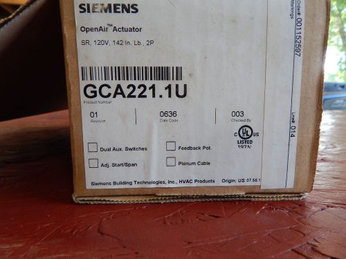 New siemens openair gca spring return 142 lb-in electronic damper actuator for sale