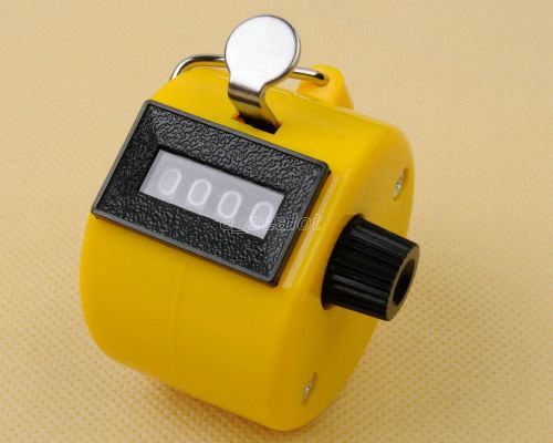 Yellow Plastic Machinery Manual Counter 4 Digit Number  Perfect