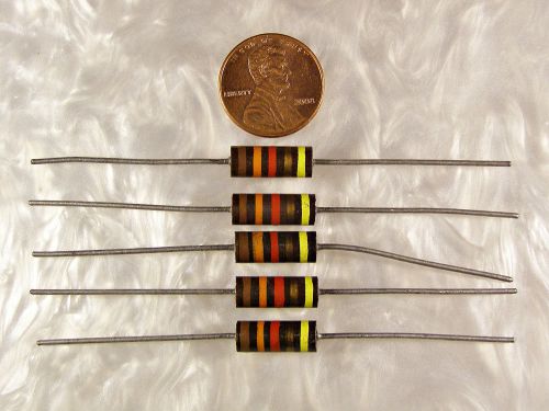 5 Allen-Bradley 1.3K ohm 1W Carbon Comp Resistors NOS 5% 1300 ohm