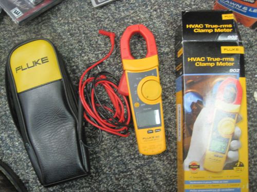 Fluke 902 true rms hvac clamp meter w/leads, probes &amp; case fast shipping for sale