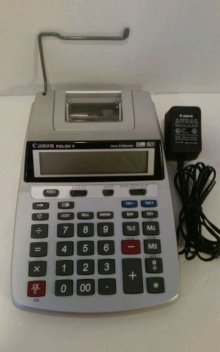 CANON P23-DHV DESKTOP 10 KEY 12 DIGIT 2 COLOR CALCULATOR INCLUDES A/C ADAPTER !!